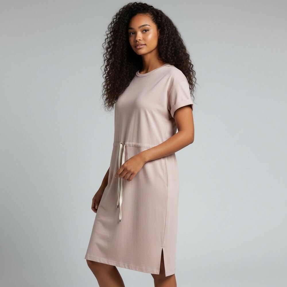 Hass L Pink Sweater Dress NWT Streetwear Boardwalk Preppy Sporty Coastal Artsy